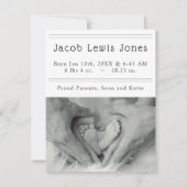 Ouder Handen en Baby Voeten Welkom op de Wereld Aankondiging (Achterkant)