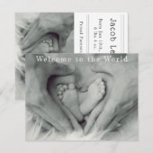Ouder Handen en Baby Voeten Welkom op de Wereld Aankondiging (Voorkant / Achterkant)
