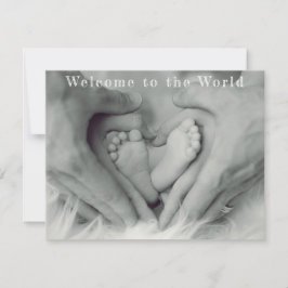 Ouder Handen en Baby Voeten Welkom op de Wereld Aankondiging