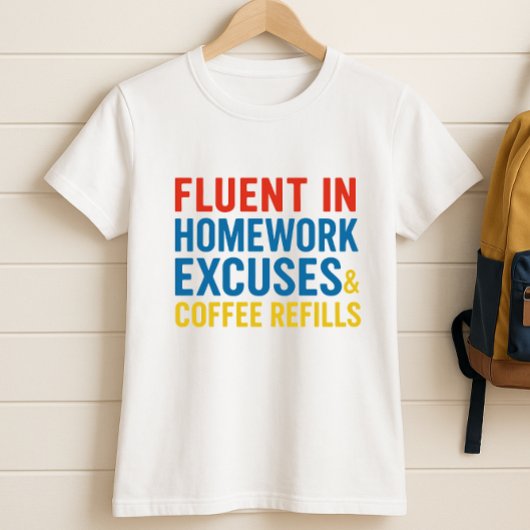 Ouder Humor Shirt; Leuke huiswerk excuses T-shirt