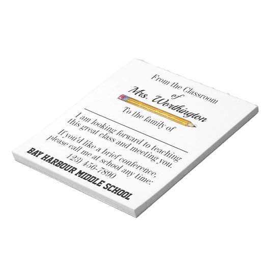 Ouder Intro. Schoolnotitieblok Notitieblok (Linkerzijde)