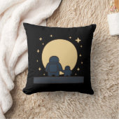 Ouder Kind Astronaut Hand in Hand Volle Maan Kussen (Deken)