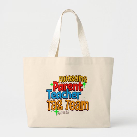 Ouder Leraar LABEL TEAM School Grote Tote Bag (Voorkant)