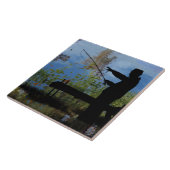 Ouder Man Gevist pensioen keramische Tegel Tegeltje (Zijkant)