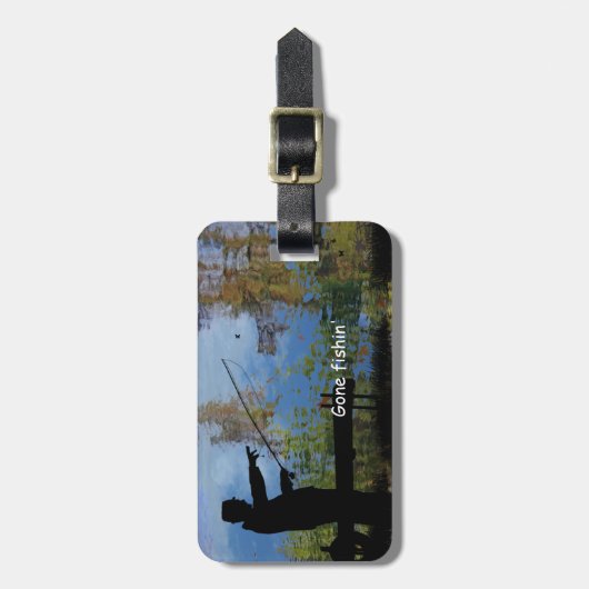 Ouder Man Gevist PensioenBagagelabel Bagagelabel (Voorkant verticaal)