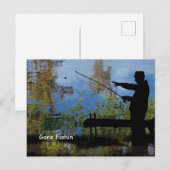 Ouder Man Gevist PensioenBriefkaart Briefkaart (Voorkant / Achterkant)