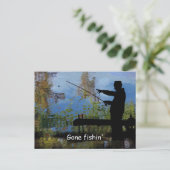 Ouder Man Gevist PensioenBriefkaart Briefkaart (Staand voorkant)