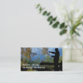 Ouder Man Gevist PensioenVisitekaartjes Visitekaartje (Staand voorkant)