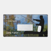 Ouder Man Gevist Retirement Desk Mat (Keyboard & Muis)