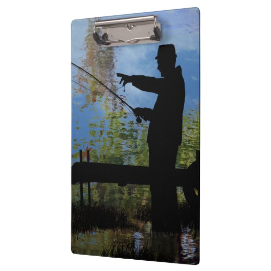 Ouder Man Gevist Retirement Klembord (Links)