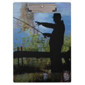 Ouder Man Gevist Retirement Klembord (Voorkant)