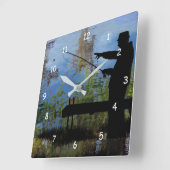 Ouder Man Gevist Retirement Wall Clock Vierkante Klok (Hoek)