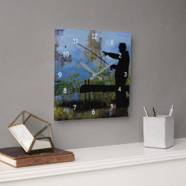 Ouder Man Gevist Retirement Wall Clock Vierkante Klok