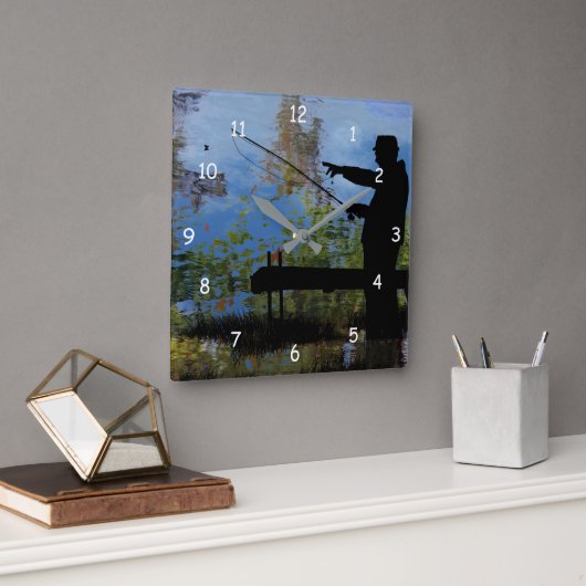 Ouder Man Gevist Retirement Wall Clock Vierkante Klok (Kantoor)