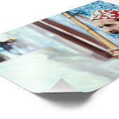 Ouder Man in traditionele kleding met houten Foto Afdruk (Hoek)