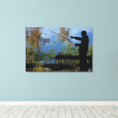 Ouder Man Vist Afdrukken van pensioencanvas (Insitu (Houten vloer))