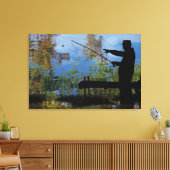 Ouder Man Vist Afdrukken van pensioencanvas (Insitu (Woonkamer))