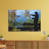 Ouder Man Vist Afdrukken van pensioencanvas (Insitu (Woonkamer))