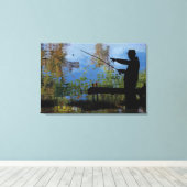 Ouder Man Vist Afdrukken van pensioencanvas (Insitu (Houten vloer))