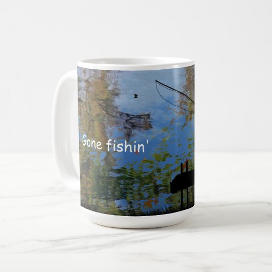 Ouder Man Vist Mok pensioenkoffie (Voorkant links)