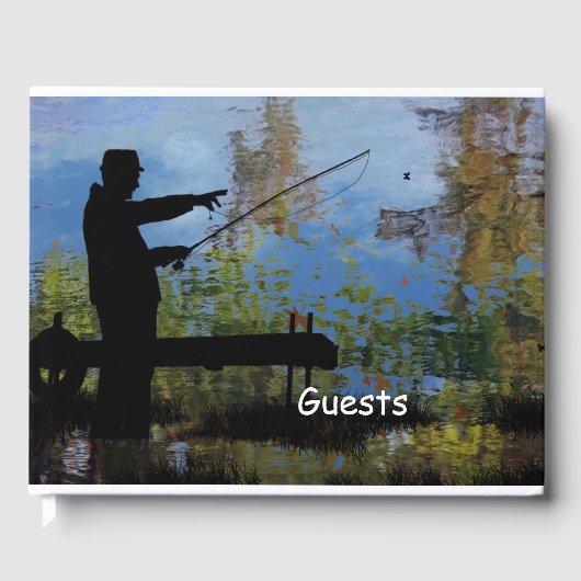 Ouder Man Vist Ouderdomskistorboek Gastenboek (Voorkant)