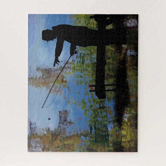 Ouder Man Vist pensionering Jigzaag Puzzle Legpuzzel (Verticaal)