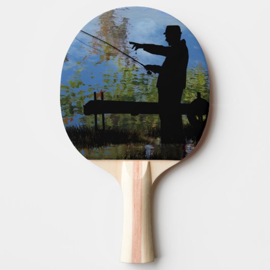 Ouder Man Vist Ping Ping Pong Paddle Tafeltennisbatje (Voorkant)