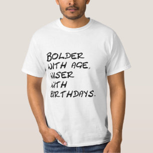 Ouder met leeftijd, wijzer met verjaardagen. t-shirt