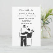 Ouder paar illustratie trouwdag kaart (Staand voorkant)