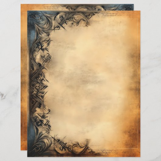 Ouder perkament papier sierrand (Voorkant / Achterkant)