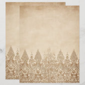 Ouder  perkamentpapier Damask Motif (Voorkant / Achterkant)