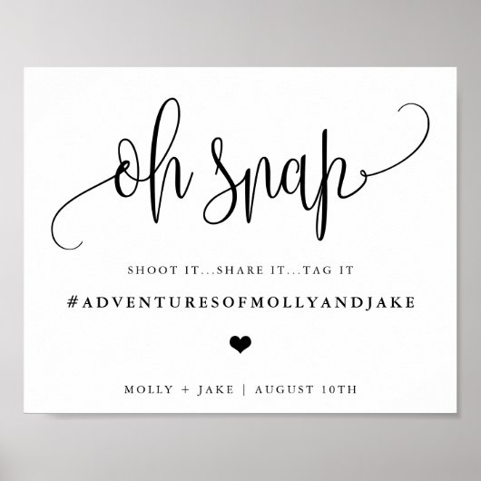 Ouder Tip Jar Bord, Minimalistische Calligrafie Poster (Voorkant)