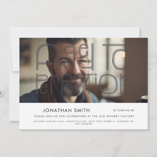 Ouder tot in de perfectie foto man jarig kaart (Voorkant)