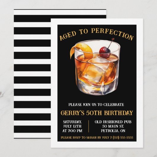 Ouder tot in de perfectie, ouderwets verjaardagsfe kaart (Voorkant / Achterkant)