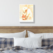 Ouder van ijsbeer en welp Winterknuffel kraamkamer Canvas Afdruk (Insitu (Slaapkamer))