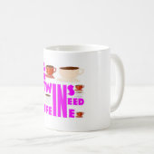 ouder van tweeling heeft cafeïne nodig koffiemok (Voorkant rechts)