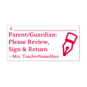 "Ouder/voogd: Review, onderteken & retour" Zelfinktende Stempel (Design)