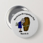 Ouder Vrouw Funeral Director met Coffin Button (Voorkant /achterkant)