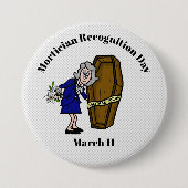 Ouder Vrouw Funeral Director met Coffin Button (Voorkant)