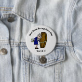 Ouder Vrouw Funeral Director met Coffin Button (In situ)