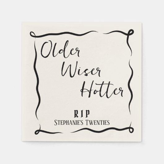 Ouder Wijzer Heet RIP 20s 30e Verjaardag Servet (Voorkant)
