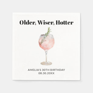 Ouder, Wijzer, Heetere Verjaardagscocktail Servet