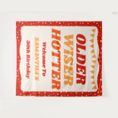 Ouder Wijzer Heetser Retro Rode Verjaardagsachterg Wandkleed (Voorkant (horizontaal))