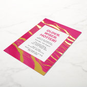 Ouder, Wijzer, Heter Heet Roze & Echt Gouden Folie Folie Uitnodiging (Gedraaid)