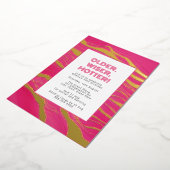 Ouder, Wijzer, Heter Heet Roze & Echt Gouden Folie Uitnodiging (Gedraaid)