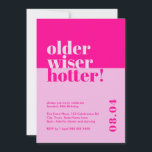 Ouder, Wijzer, Heter Leuker Fun Helder Roze 30e Ve Kaart<br><div class="desc">Vier het ingaan van een nieuw, levendig decennium van het leven met onze leuke 30ste verjaardagsuitnodiging. Met een felroze tint kondigt deze uitnodiging spelenderwijs aan: "ouder, wijzer, heter". Perfect voor de moderne vrouw, deze unieke 30e verjaardag uitnodiging straalt vertrouwen, humor en stijl uit. Of je nu een kleine bijeenkomst of...</div>