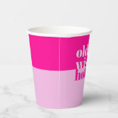 Ouder, wijzer, heter minimaal vet roze verjaardag papieren bekers (Rechts)