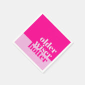 Ouder, wijzer, heter minimaal vet roze verjaardag servet (Hoek)