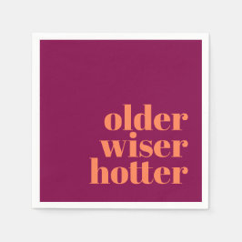 Ouder Wiser Hotter Bold Paarse Sinaasappel Verjaar Servet