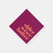 Ouder Wiser Hotter Bold Paarse Sinaasappel Verjaar Servet (Hoek)